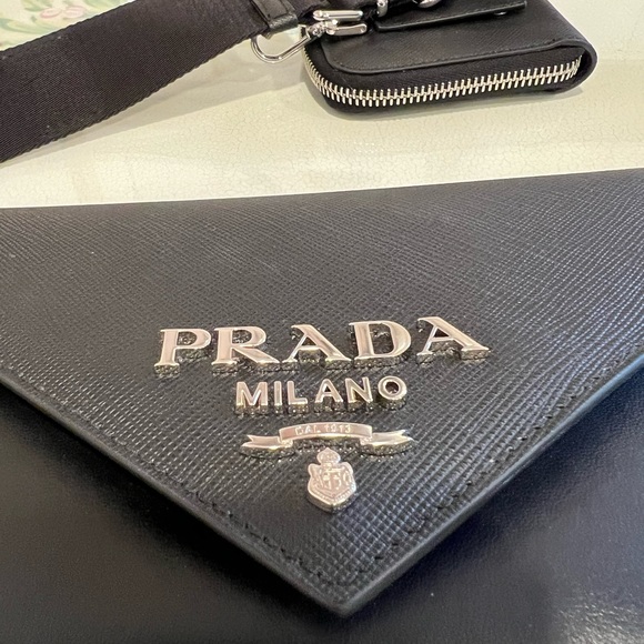PRADA SAFFIANO LEATHER ENVELOPE BAG - Picture 5 of 12